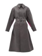 Matchesfashion.com Maison Margiela - Printed Back Bonded Cotton Trench Coat - Womens - Grey Multi