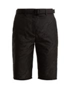 Matchesfashion.com Off-white - High Rise Belted Moire Shorts - Womens - Black