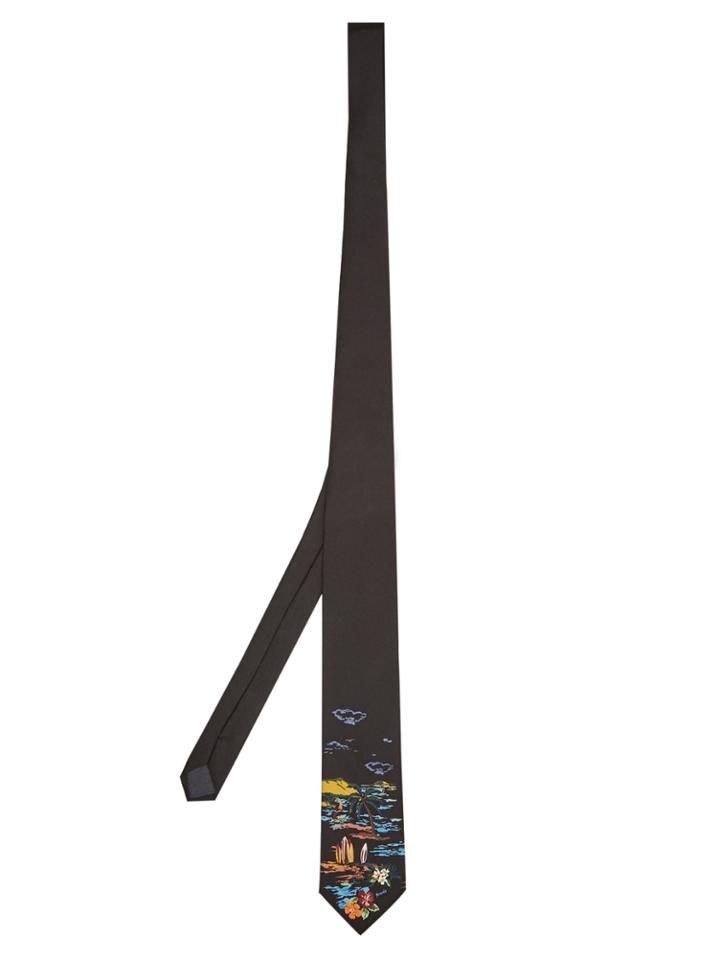 Prada Hawaii Scene-print Silk Tie