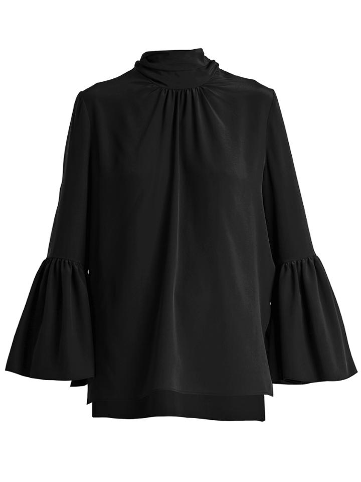 Fendi Neck-tie Silk Crepe De Chine Blouse