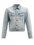 Saint Laurent - Distressed Denim Jacket - Womens - Light Denim