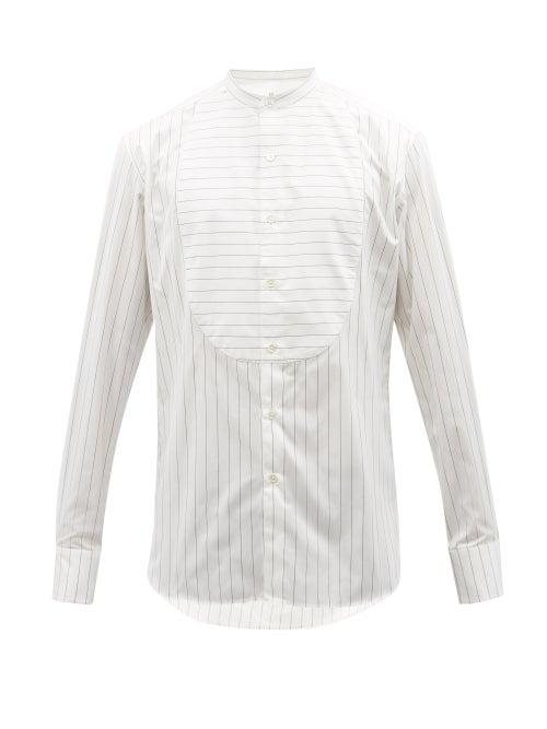 Sbline - Bunny Contrast-bib Cotton-poplin Shirt - Mens - Cream Multi