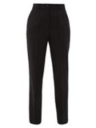Matchesfashion.com Dolce & Gabbana - High-rise Wool-blend Twill Tapered Trousers - Womens - Black