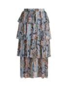 Zimmermann Winsome Floral-print Silk-georgette Skirt