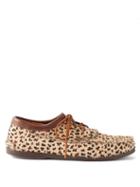 Yuketen - Blutcher Kiltie Leopard-print Calf-hair Moccasins - Mens - Leopard