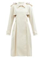 Givenchy - Studded Cotton-blend Gabardine Trench Coat - Womens - White