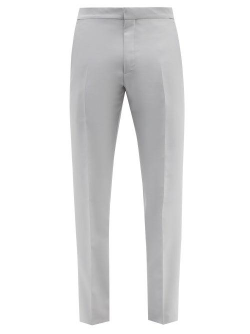 Tom Ford - Wool-blend Twill Slim-leg Suit Trousers - Mens - Grey