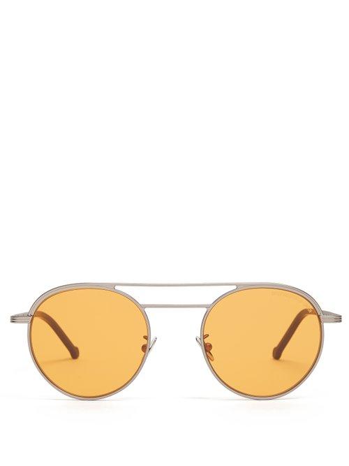 Matchesfashion.com Cutler And Gross - Round Frame Sunglasses - Mens - Silver
