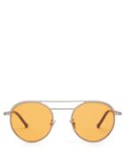 Matchesfashion.com Cutler And Gross - Round Frame Sunglasses - Mens - Silver