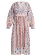 Le Sirenuse, Positano Callista Kantha Shell-print Long-sleeved Kaftan