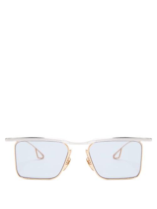 Matchesfashion.com Jacques Marie Mage - Beauregard Square Titanium Sunglasses - Mens - Gold