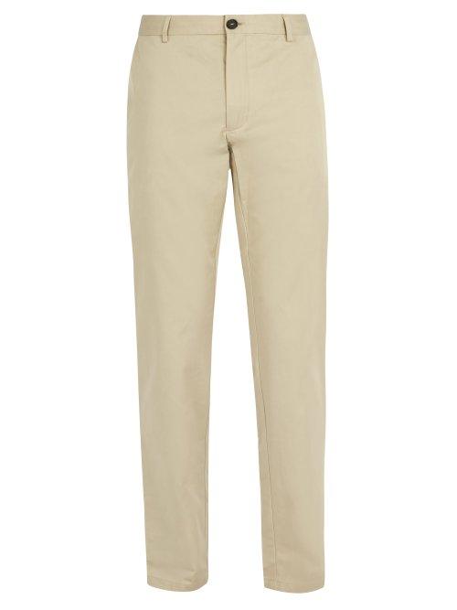 Matchesfashion.com Burberry - Slim Fit Cotton Twill Chino Trousers - Mens - Beige