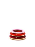 Matchesfashion.com Charlotte Chesnais - Set Of Three Sunset 18kt Gold-vermeil Rings - Womens - Red Multi