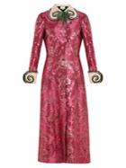 Gucci Crystal-embellished Floral-jacquard Midi Dress