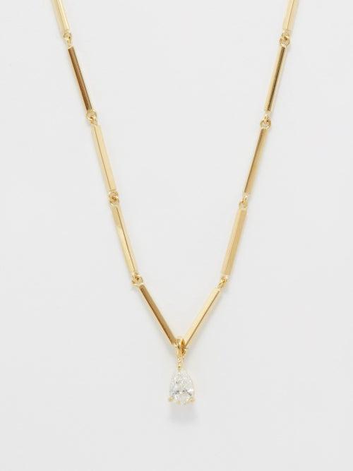Anita Ko - Louise Diamond & 18kt Gold Necklace - Womens - Gold Multi