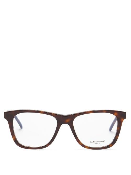 Matchesfashion.com Saint Laurent - Ysl Square Acetate Glasses - Mens - Tortoiseshell
