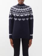Fusalp - Coline Ii Fair Isle Wool-blend Sweater - Womens - Black White