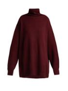 Matchesfashion.com Raey - Displaced Sleeve Roll Neck Wool Sweater - Womens - Burgundy