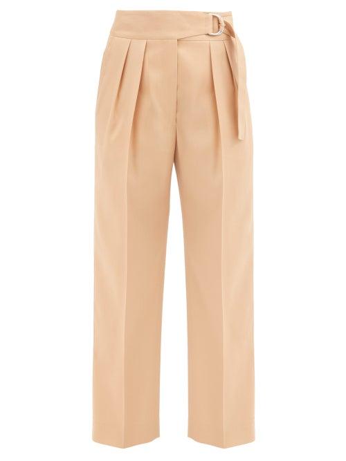 Matchesfashion.com Jil Sander - Napoleon Pleated Virgin Wool-gabardine Trousers - Womens - Camel