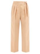 Matchesfashion.com Jil Sander - Napoleon Pleated Virgin Wool-gabardine Trousers - Womens - Camel