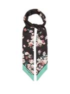 Matchesfashion.com Dolce & Gabbana - Floral Cherub Print Silk Scarf - Womens - Black