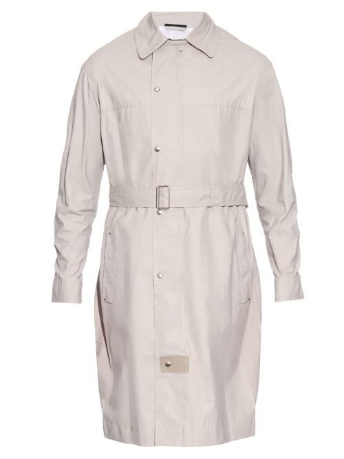 Lanvin Belted Paper-effect Leather Overcoat