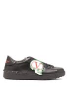 Matchesfashion.com Valentino - X Undercover Skull Appliqu Leather Trainers - Mens - Black