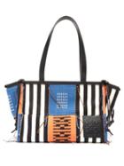 Matchesfashion.com Loewe Paula's Ibiza - Cushion Small Striped Patchwork Canvas Tote Bag - Womens - Blue Multi