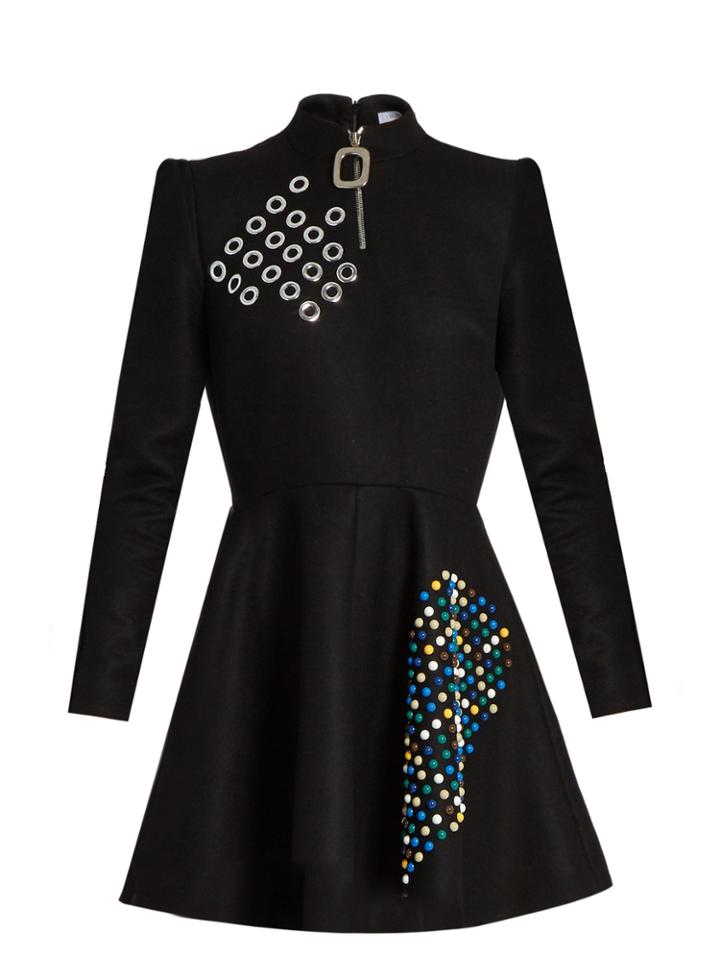 J.w.anderson Embellished Wool Skater Dress