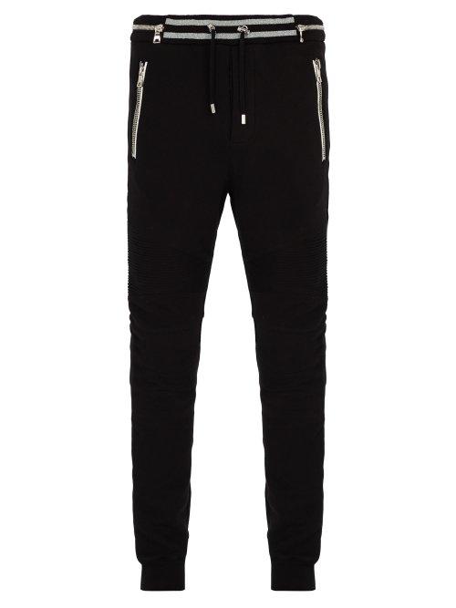 Matchesfashion.com Balmain - Slim Leg Biker Style Track Pants - Mens - Black