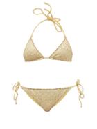 Matchesfashion.com Missoni Mare - Zigzag Lam Bikini - Womens - Gold