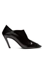 Balenciaga Quadro Square-toe Foldable-heel Leather Mules