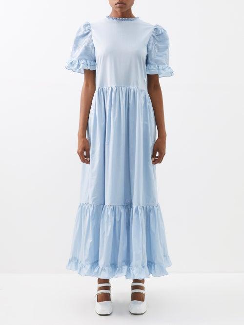 Horror Vacui - Pari Cotton-poplin Maxi Dress - Womens - Light Blue