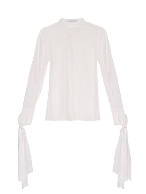 Dion Lee Cuff-tie Silk-crepe Blouse