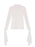 Dion Lee Cuff-tie Silk-crepe Blouse