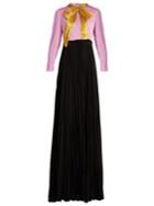 Gucci Ruched-bow Pleated-skirt Silk-georgette Gown