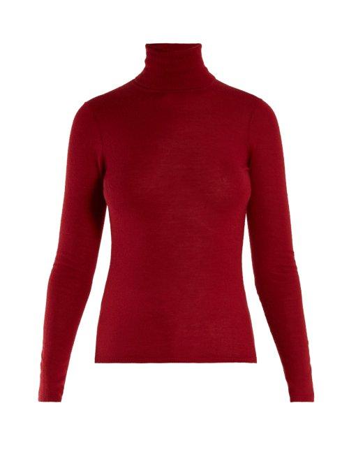 Matchesfashion.com Gabriela Hearst - Costa Roll Neck Cashmere And Silk Blend Sweater - Womens - Dark Red