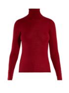 Matchesfashion.com Gabriela Hearst - Costa Roll Neck Cashmere And Silk Blend Sweater - Womens - Dark Red