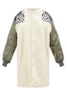 Junya Watanabe - X Versace Patchwork Faux-shearling Coat - Womens - Cream Multi