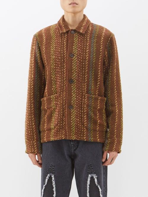 Our Legacy - Archive Striped Boucl Jacket - Mens - Brown Multi