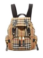Matchesfashion.com Burberry - Vintage Check Mini Canvas Backpack - Womens - Beige Multi
