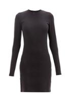 Raey - Round-neck Cotton-blend Jersey Mini Dress - Womens - Black