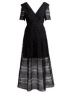Matchesfashion.com Self-portrait - Spiral Lace Midi Dress - Womens - Black