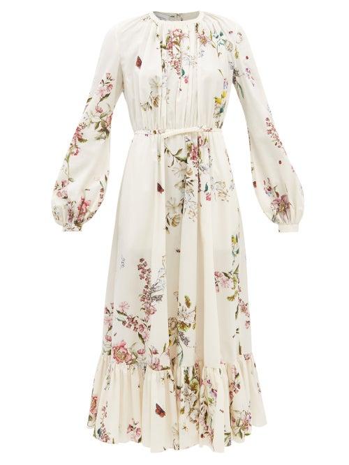 Giambattista Valli - Floral-print Cotton Dress - Womens - White