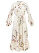 Giambattista Valli - Floral-print Cotton Dress - Womens - White