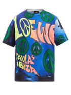 Loewe Paula's Ibiza - Peace-print Cotton-blend Jersey T-shirt - Mens - Blue Multi
