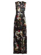 Matchesfashion.com Erdem - Lillian Edith Print Silk Gown - Womens - Black Multi