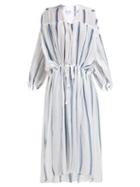Matchesfashion.com Love Binetti - Walk On By Striped Voile Dress - Womens - Multi