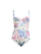 Matchesfashion.com Ephemera - Floral Print Balconette Swimsuit - Womens - Blue Print
