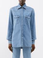 Giuliva Heritage - The Dina Flap-pocket Denim Shirt - Womens - Blue